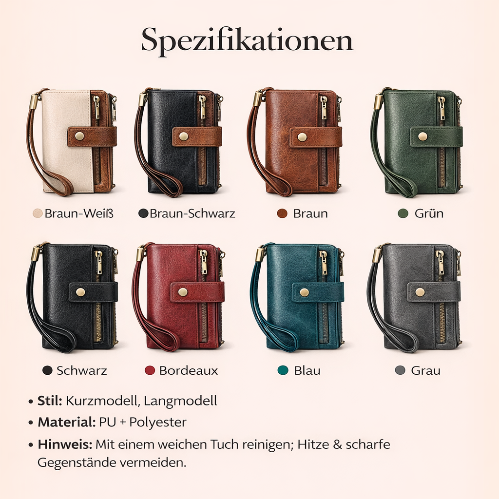 RFID-blokkerende tri-fold portemonnee voor dames – stijlvol, ruim & veilig ontwerp