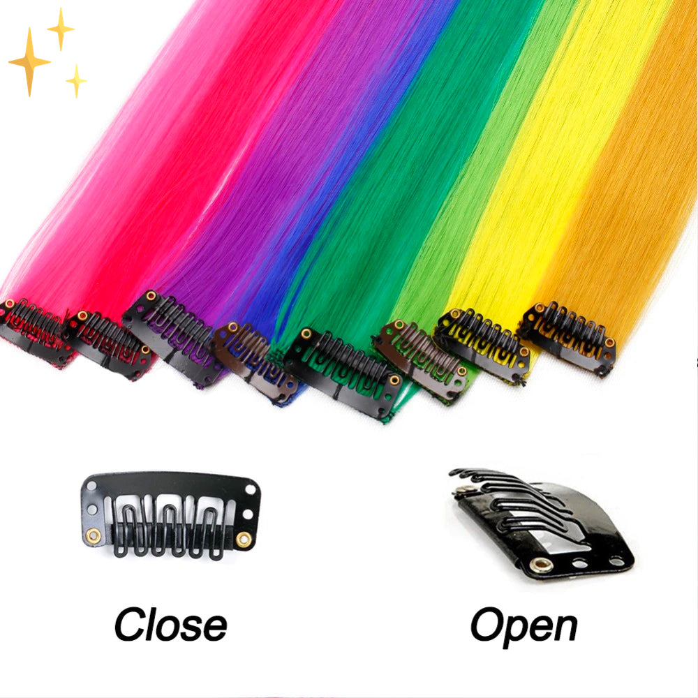 VivaLocks Clip-in Hair Extensions – 26 Regenboogstrengen van 50 cm