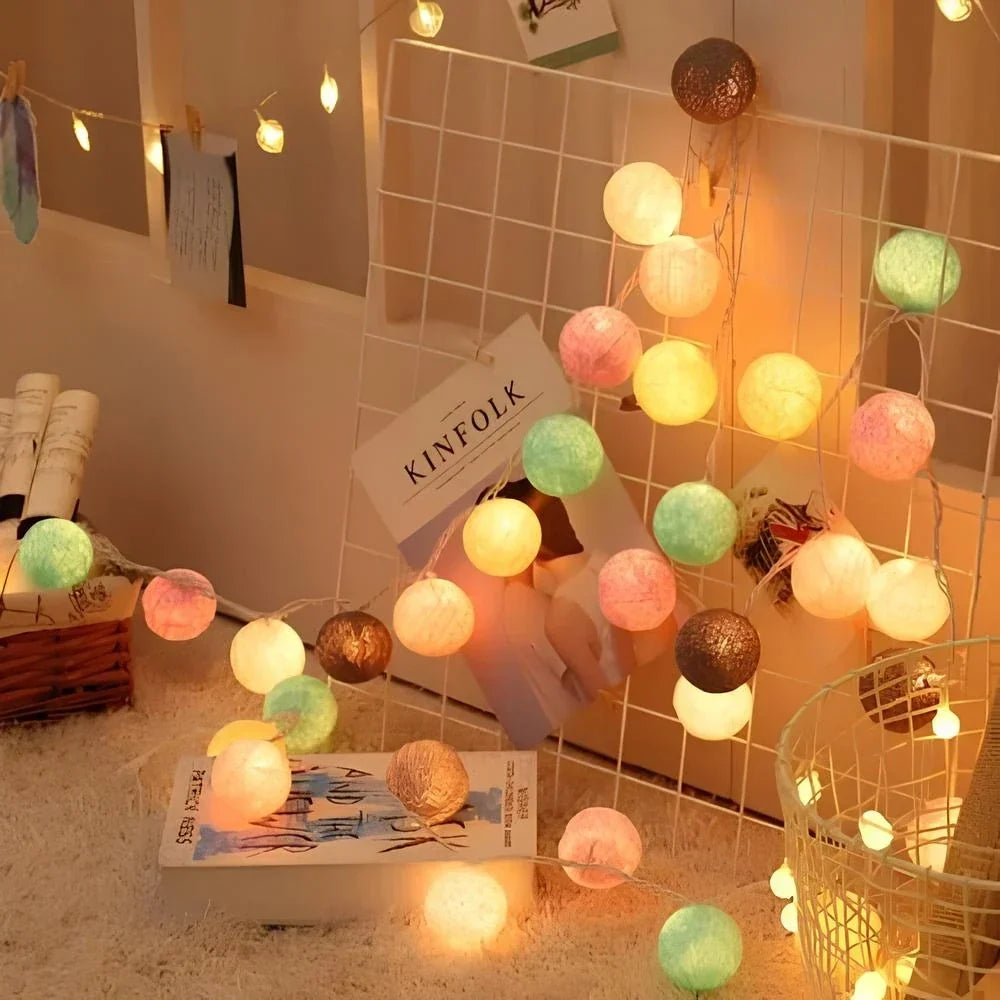 Cotton Ball Garland 3