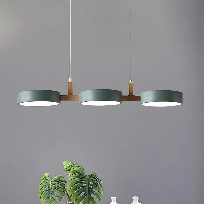 Nordura Hanglamp – Scandinavisch Cilindervormig Design met Meerdere LED-Lichtpunten & Houten Accenten