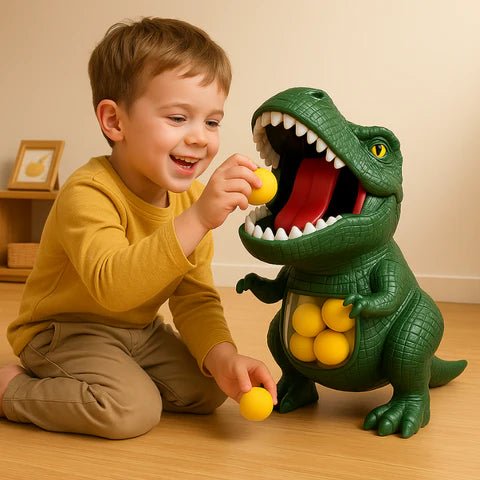 DINOPOP BLASTER – Dinosaur shooting game for children with soft foam balls & target board Bolendo