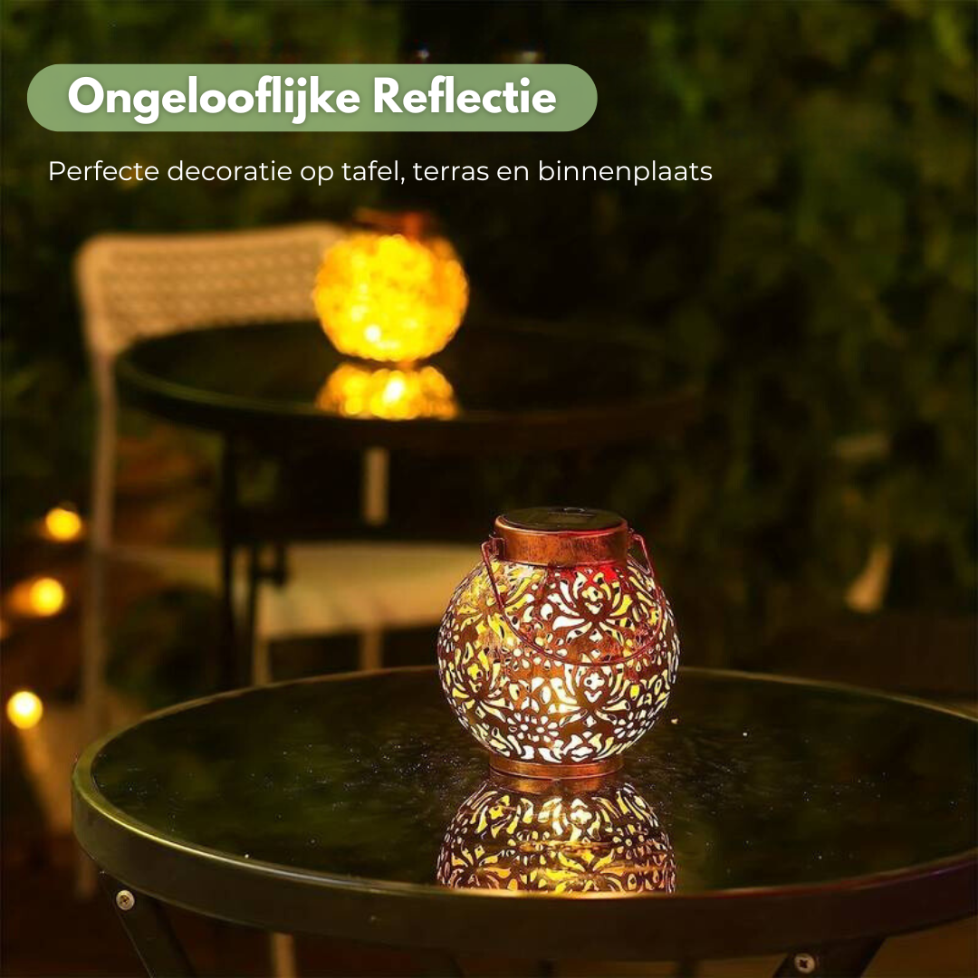 Solira – Zonnelantaarn Sterrenpatroon LED & Waterdicht – Tuin & Buiten VestraGear