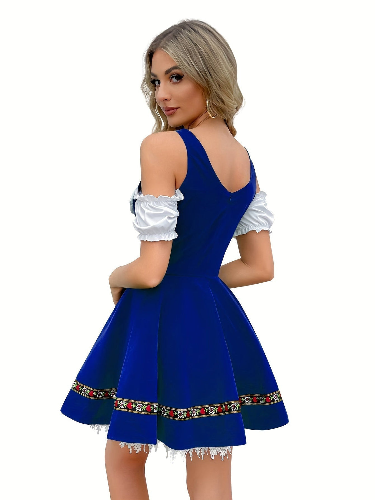 AlpenSchön – Schoudervrij Katoenen Dirndl – Elegant & Comfortabel voor Feest