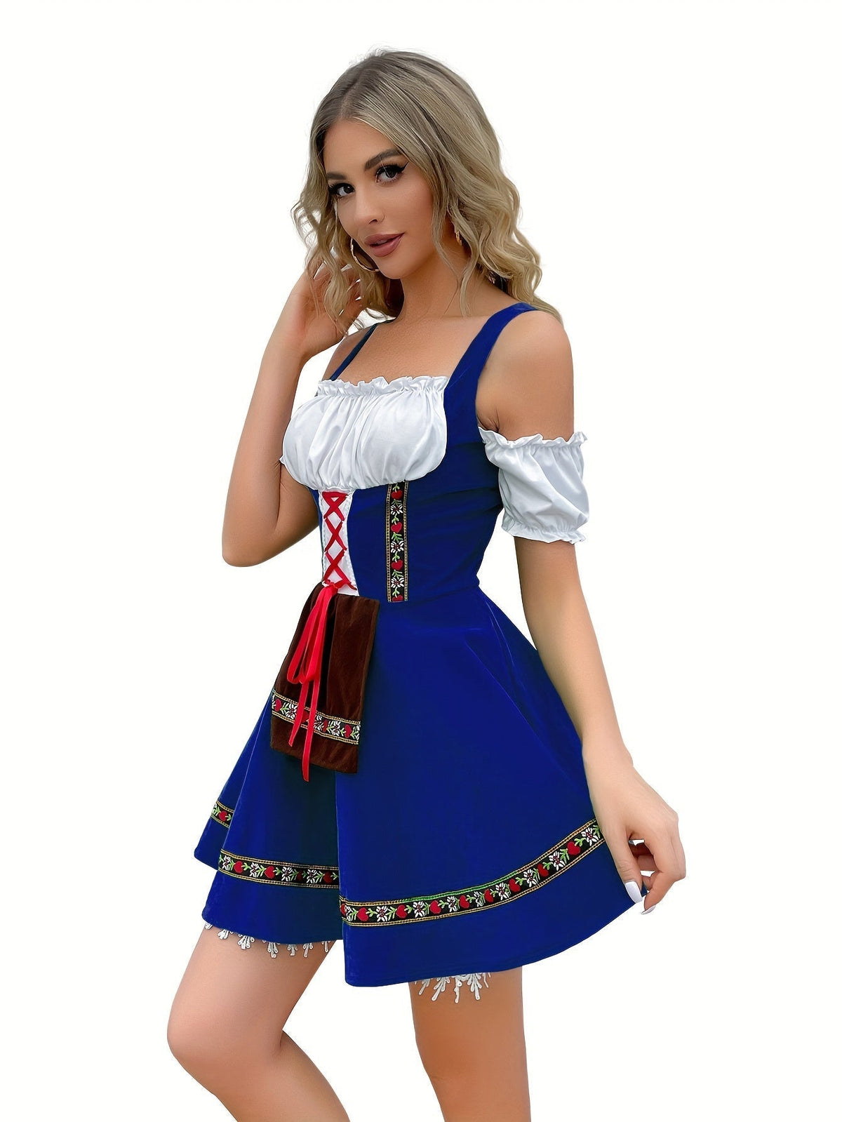 AlpenSchön – Schoudervrij Katoenen Dirndl – Elegant & Comfortabel voor Feest