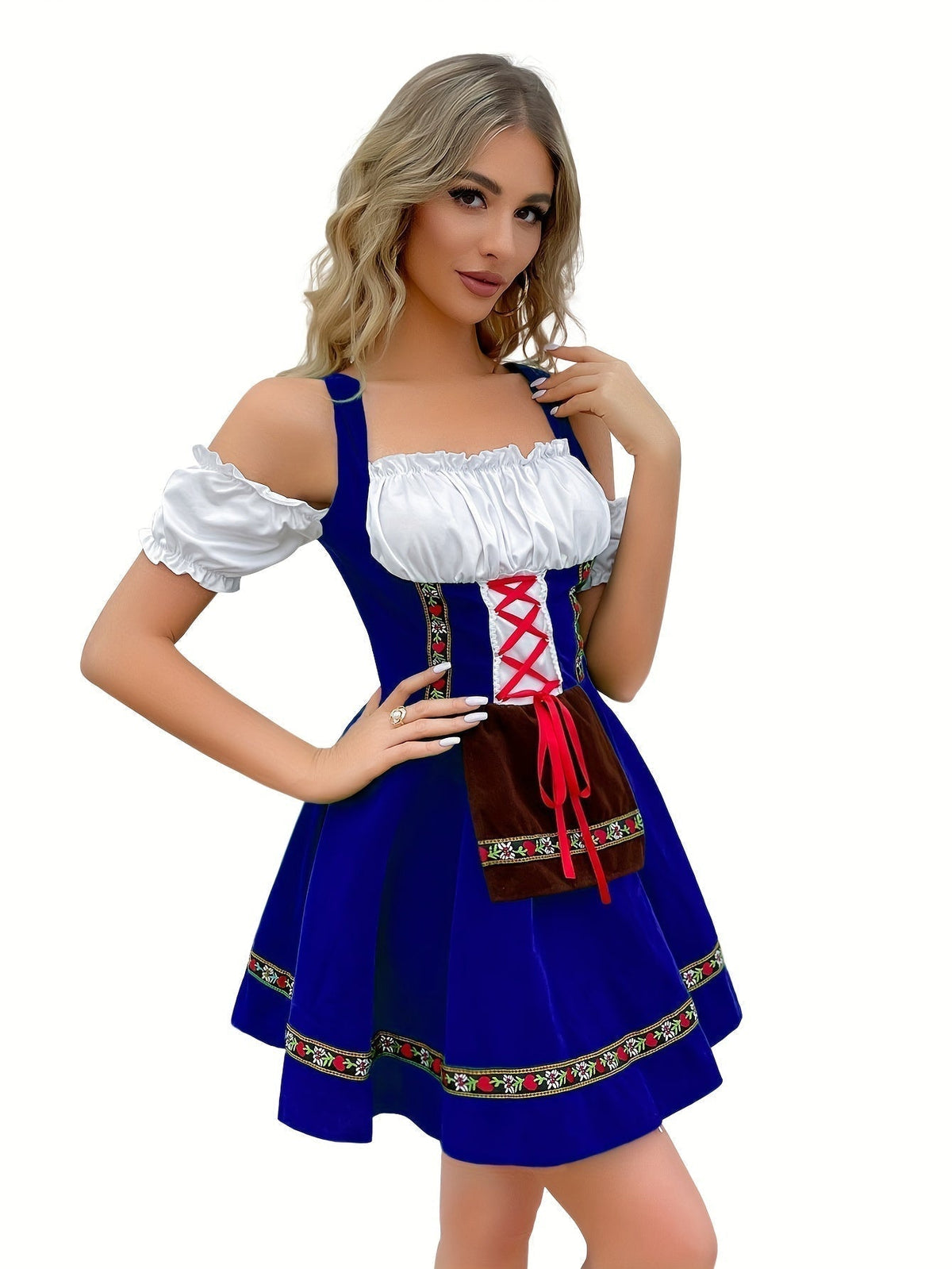 AlpenSchön – Schoudervrij Katoenen Dirndl – Elegant & Comfortabel voor Feest