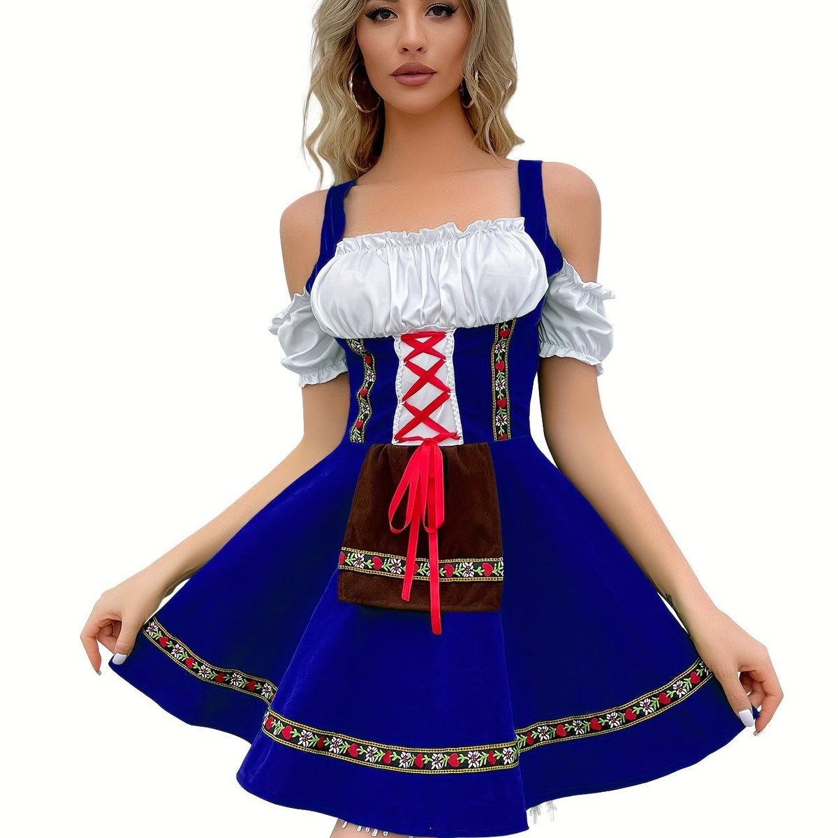 AlpenSchön – Schoudervrij Katoenen Dirndl – Elegant & Comfortabel voor Feest