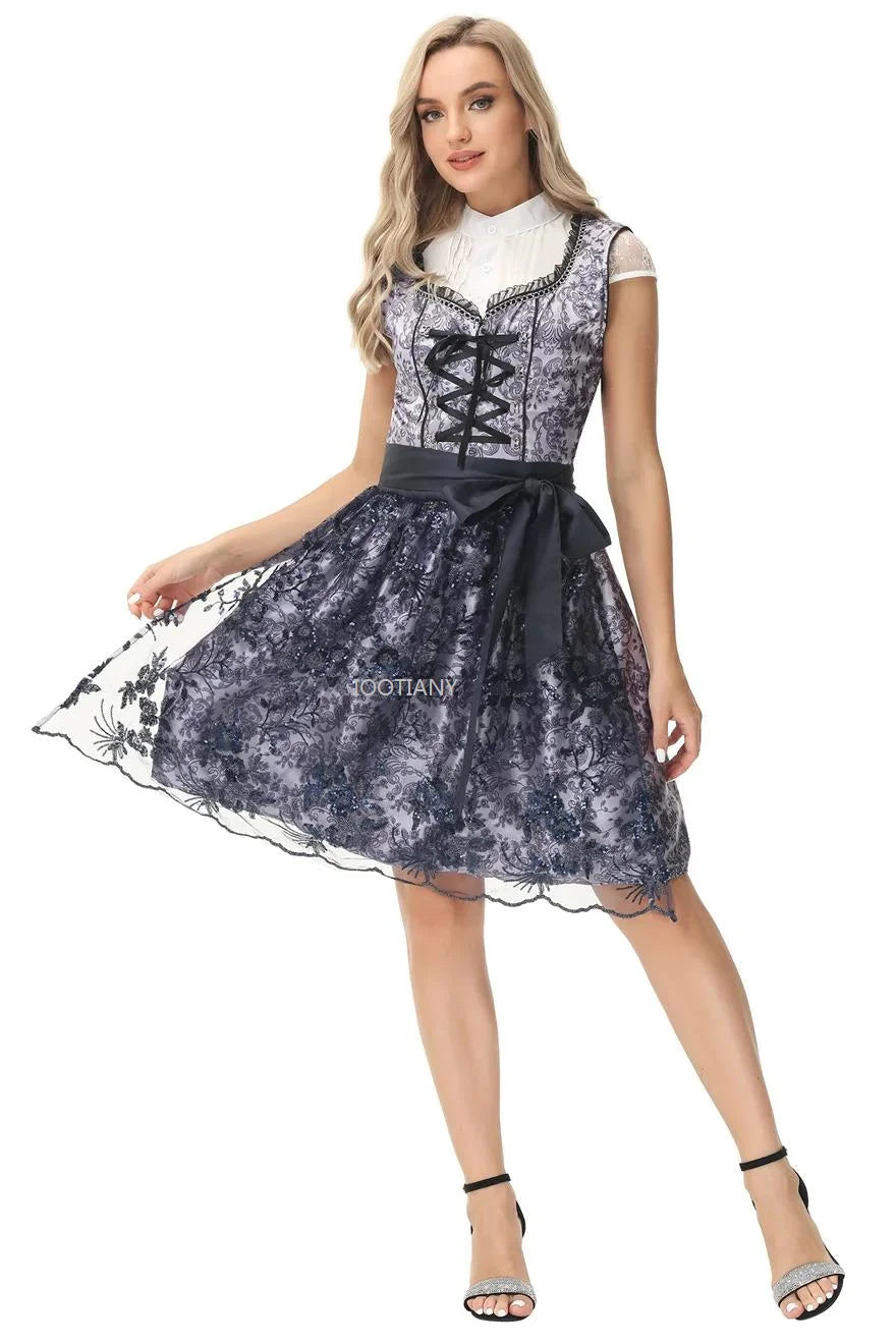 TrachtenHerz – Katoenen Dames Dirndl, Figuurbetonend & Traditioneel