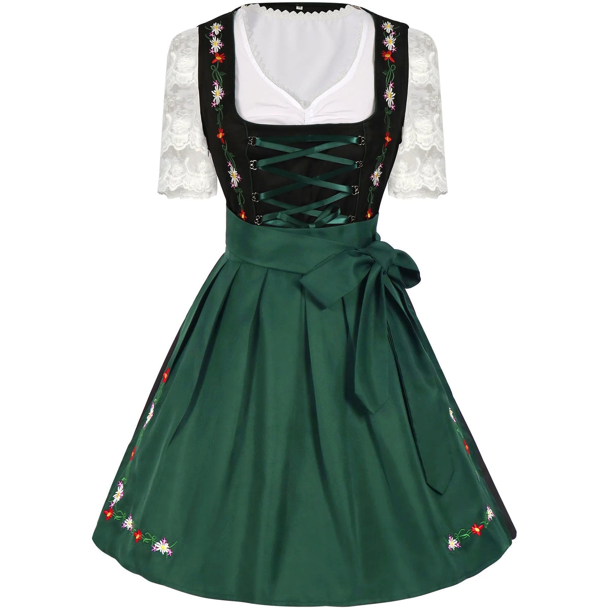AlpenGruß – Traditioneel Dames Dirndl Groen/Zwart – Stijlvol Oktoberfest