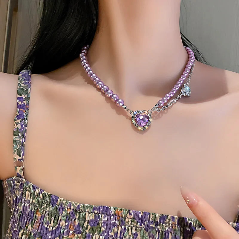 Aureline Parel Choker – Verstelbare Champagnekleurige Ketting met Parelaccenten