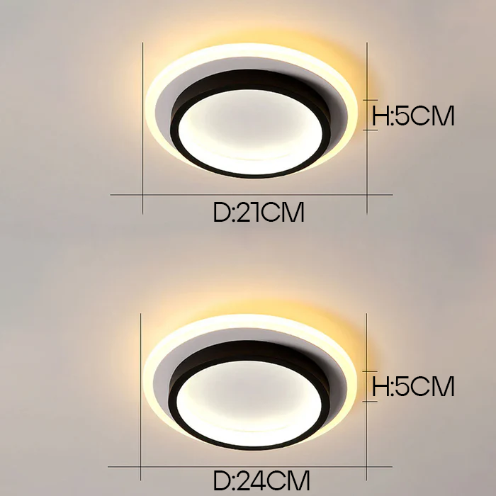 Eldaro Plafondlamp – Ronde LED plafondlamp van metaal en acryl met modern minimalistisch design