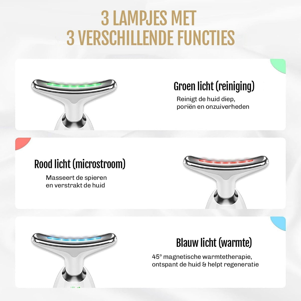 Dermaluxe – 7-in-1 Faceliftapparaat met EMS & Lichttherapie