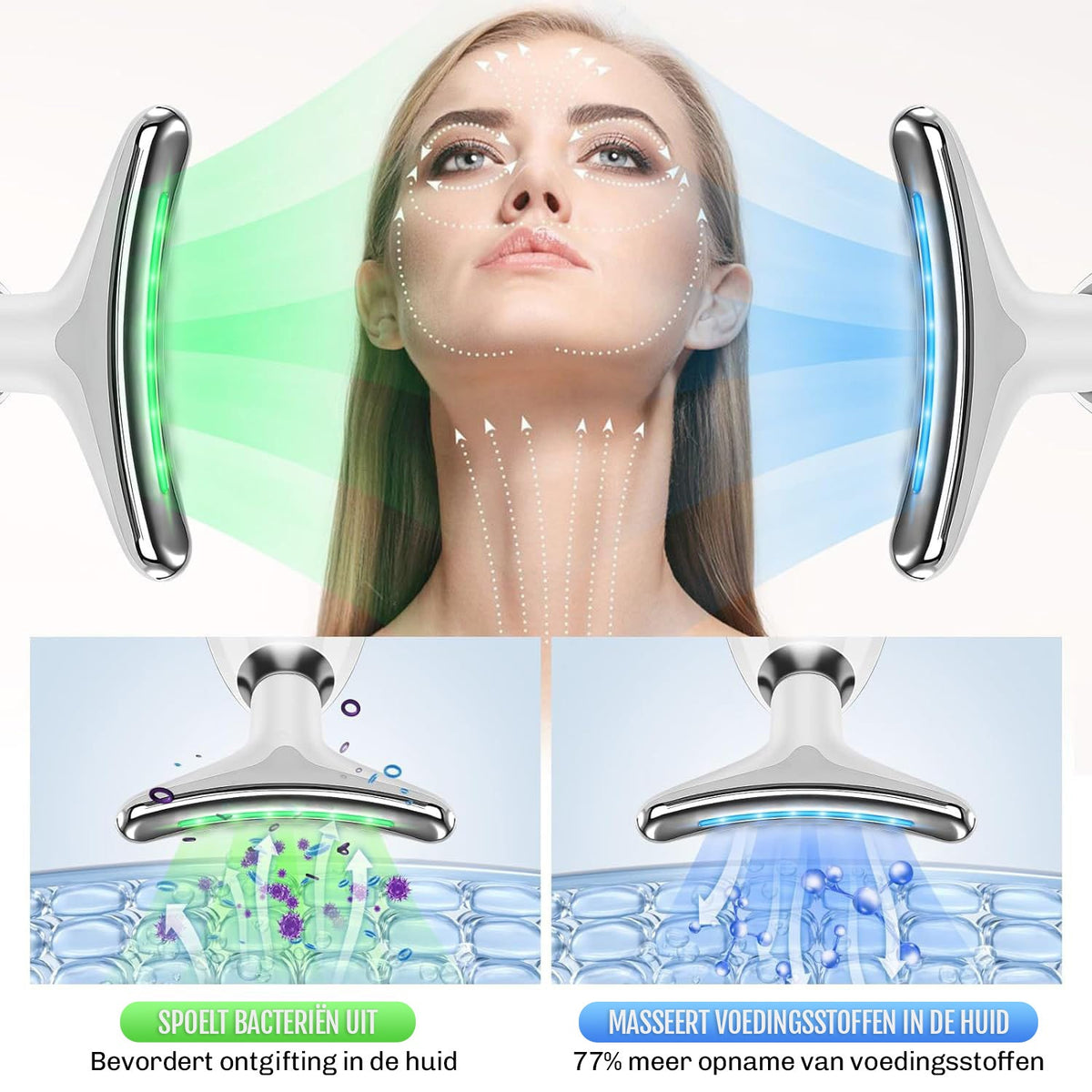 Dermaluxe – 7-in-1 Faceliftapparaat met EMS & Lichttherapie