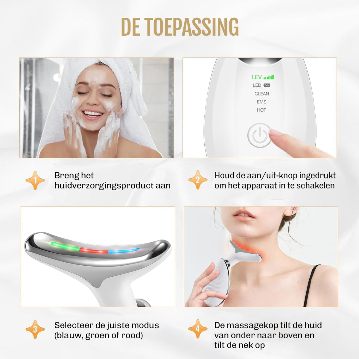 Dermaluxe – 7-in-1 Faceliftapparaat met EMS & Lichttherapie