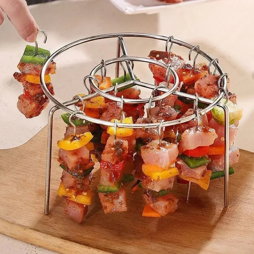 AIRSKEWER – Stainless Steel Grill for Air Fryer with Skewer Holder Vestragear