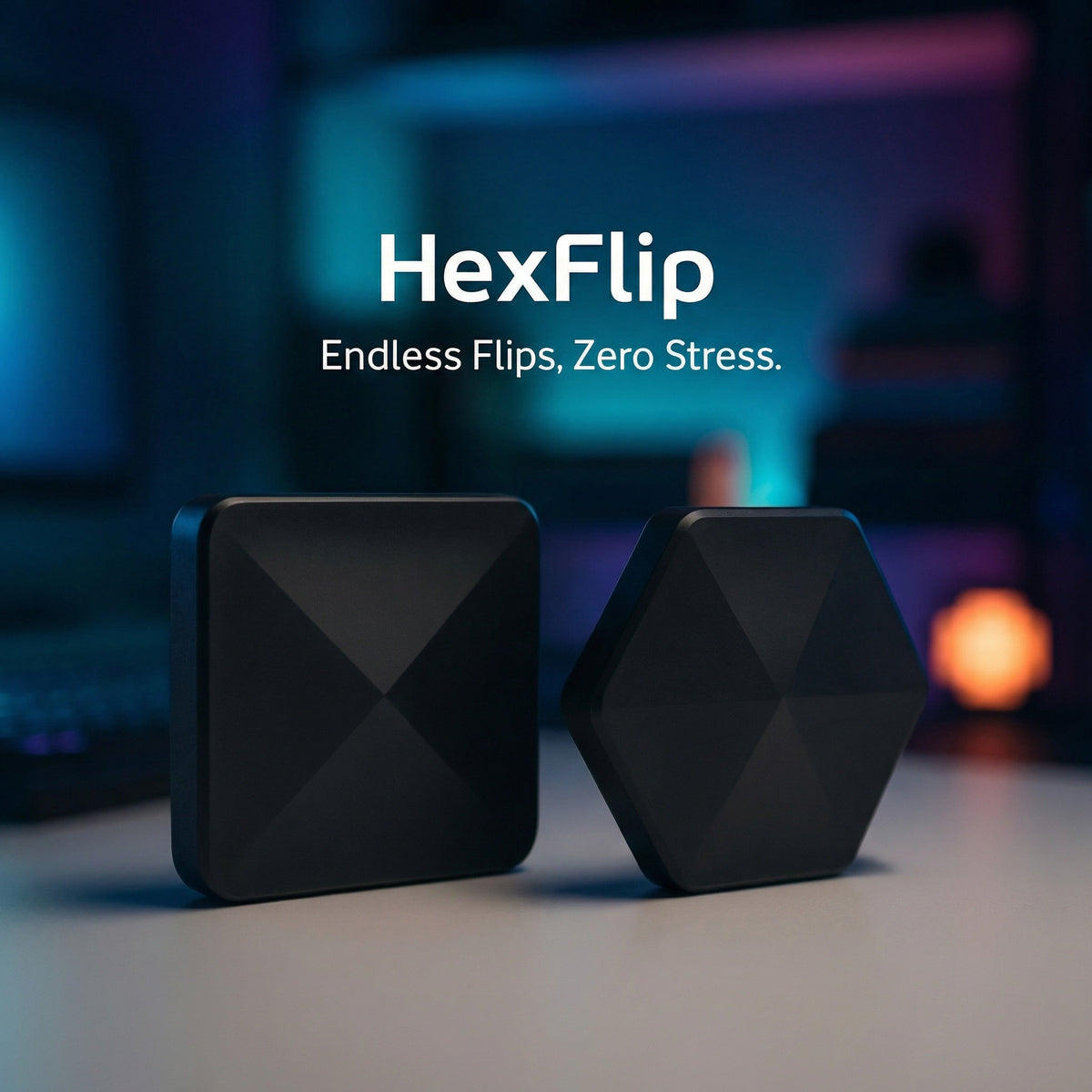 Fidget Flip Speelstuk – Verzwaard Metaal, Soepele Rotatie & Compact Formaat
