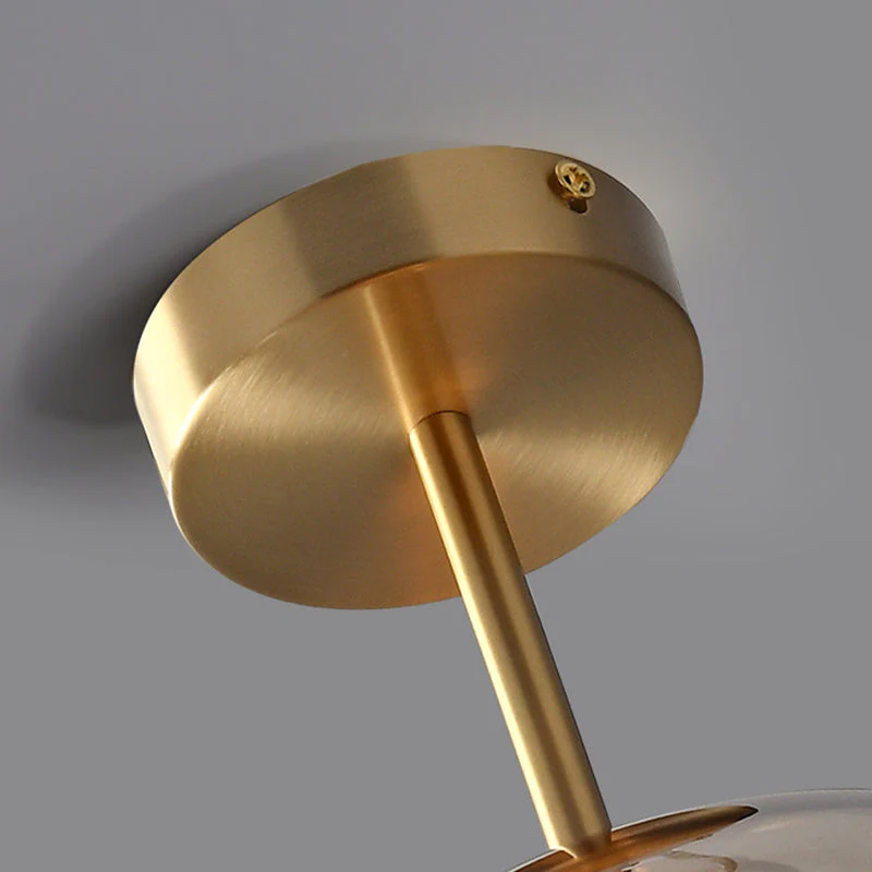 Valtaro Plafondlamp – Koperen plafondlamp met glazen kap en retro-modern design