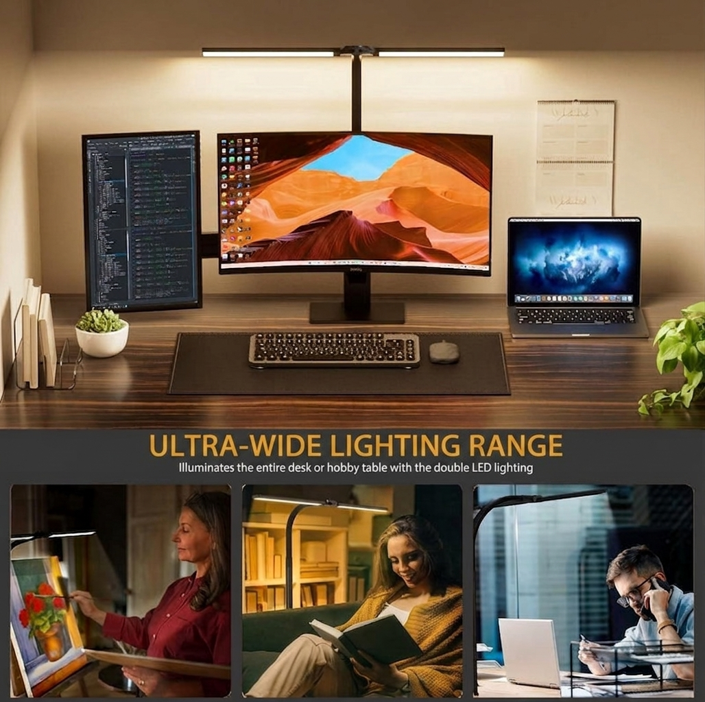 LED Bureaulamp – 5 Lichtkleuren, Touch & Afstandsbediening Vestragear