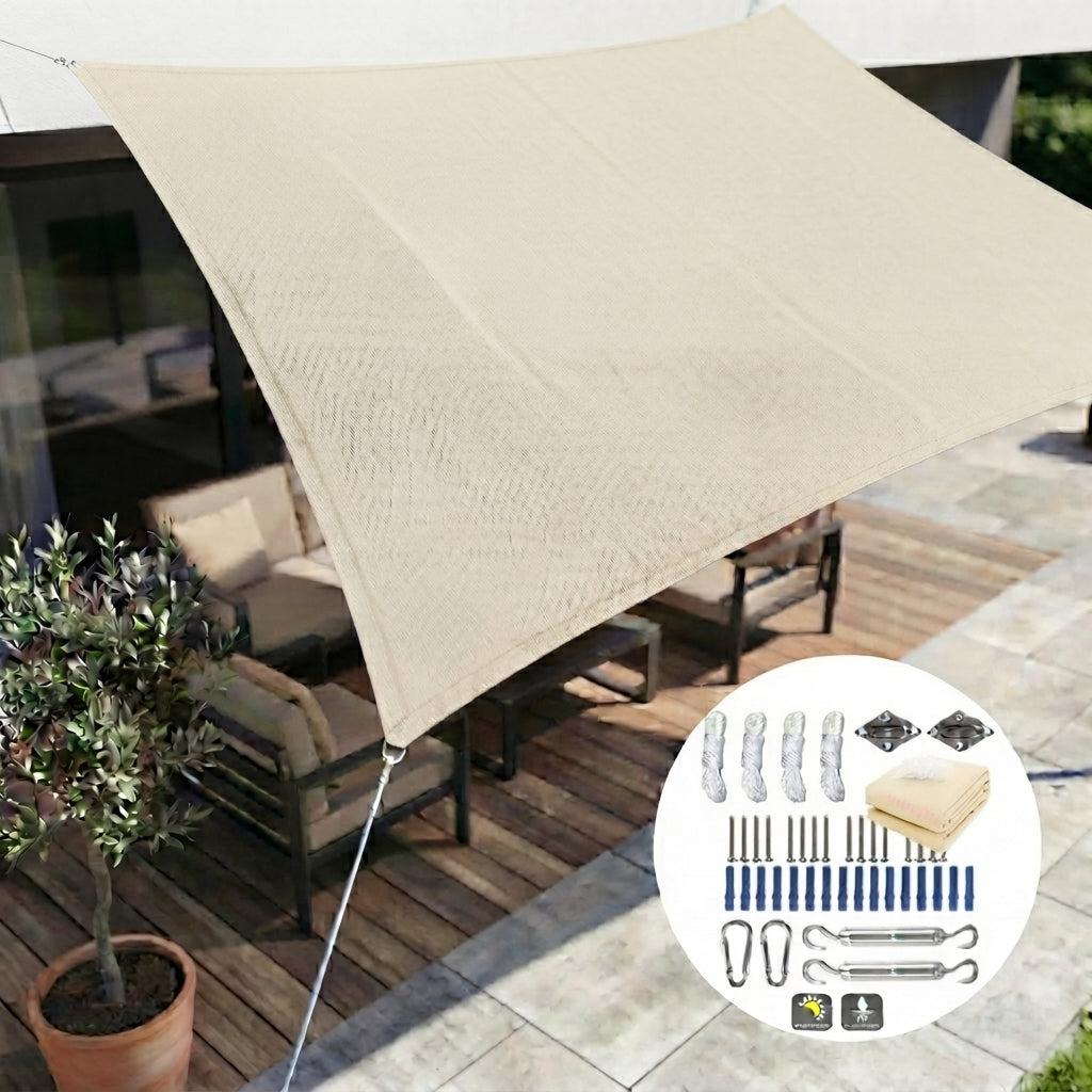 Schaduwdoek Waterdicht Rechthoek – UV-bescherming voor Tuin & Terras Vestragear