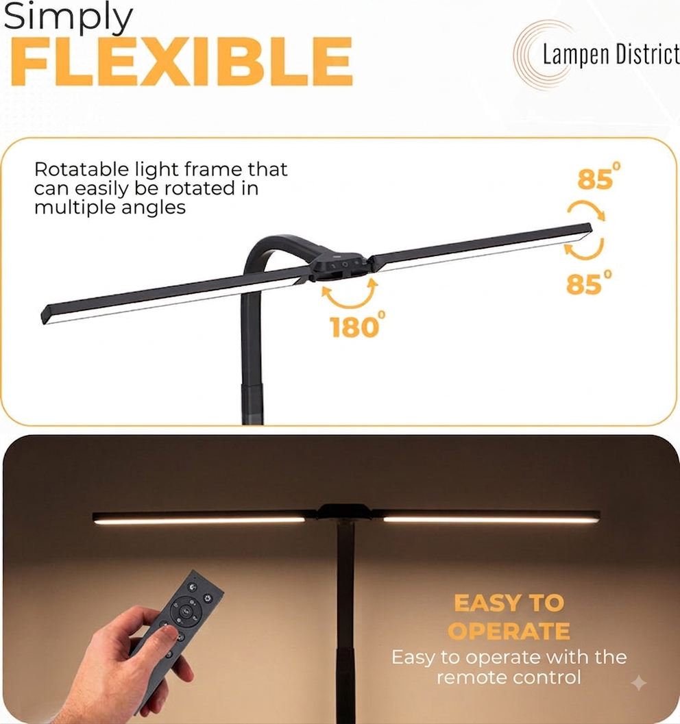 LED Bureaulamp – 5 Lichtkleuren, Touch & Afstandsbediening Vestragear