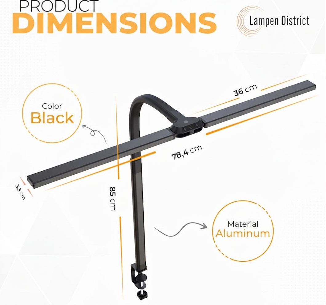 LED Bureaulamp – 5 Lichtkleuren, Touch & Afstandsbediening Vestragear