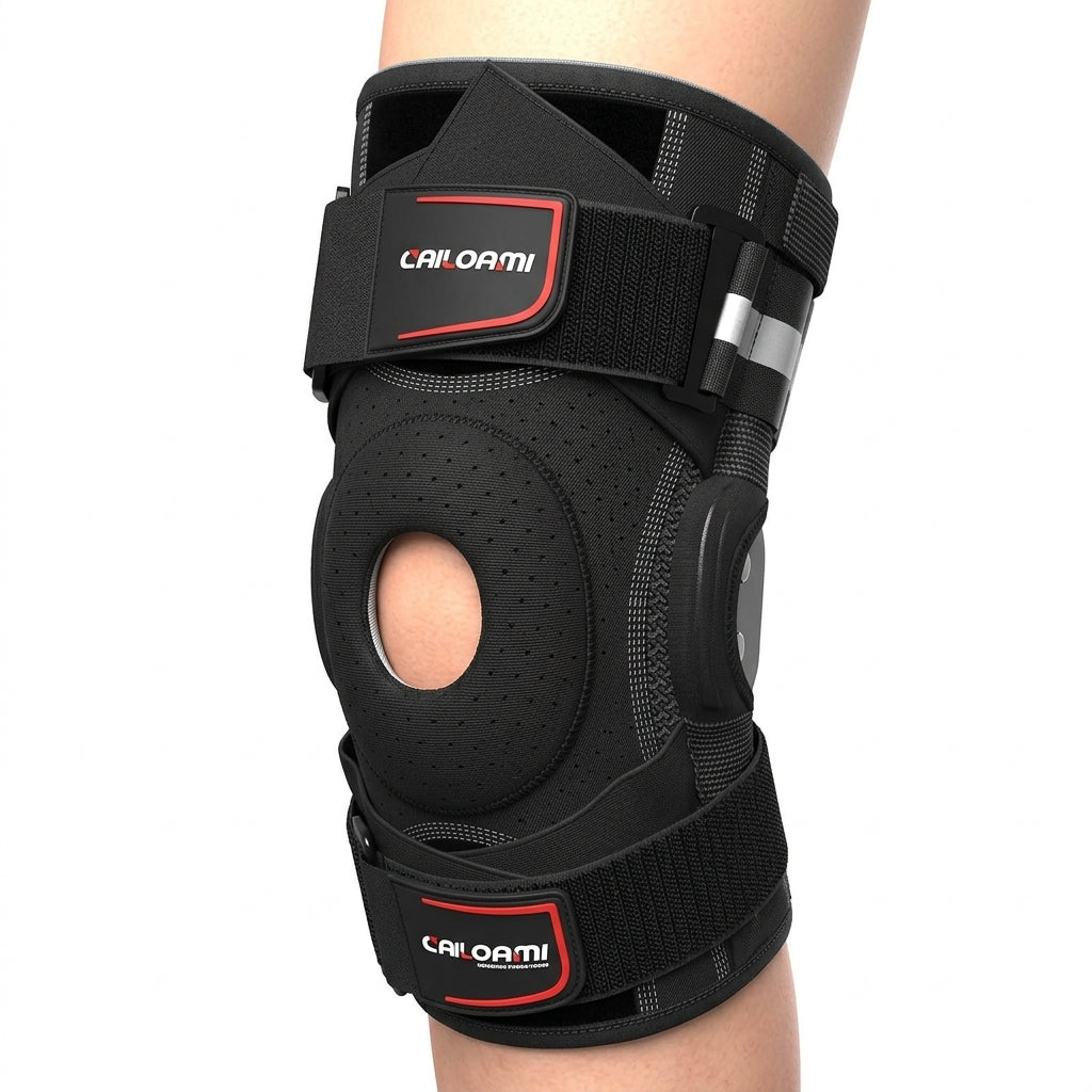 Kniebandage – Verstelbare banden met zijstabilisatoren en open knieschijf VestraGear