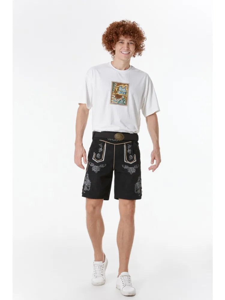AlpenHernando – Authentieke Heren Lederhose van Echt Leer met Bretels