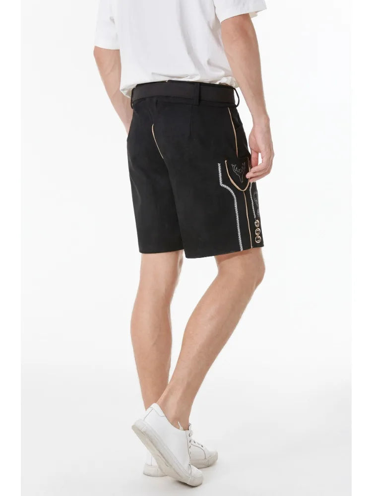 AlpenHernando – Authentieke Heren Lederhose van Echt Leer met Bretels