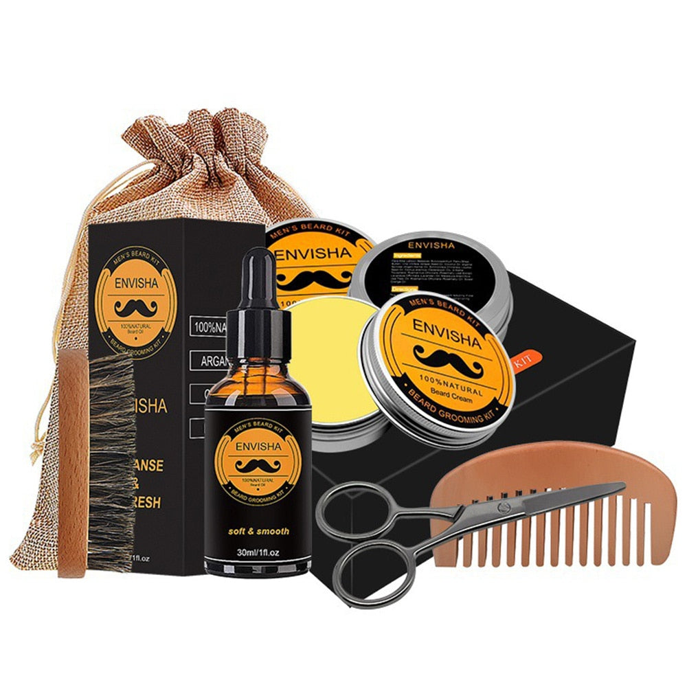 Baardverzorgingsset voor Heren – Complete Grooming Kit met Olie & Kam
