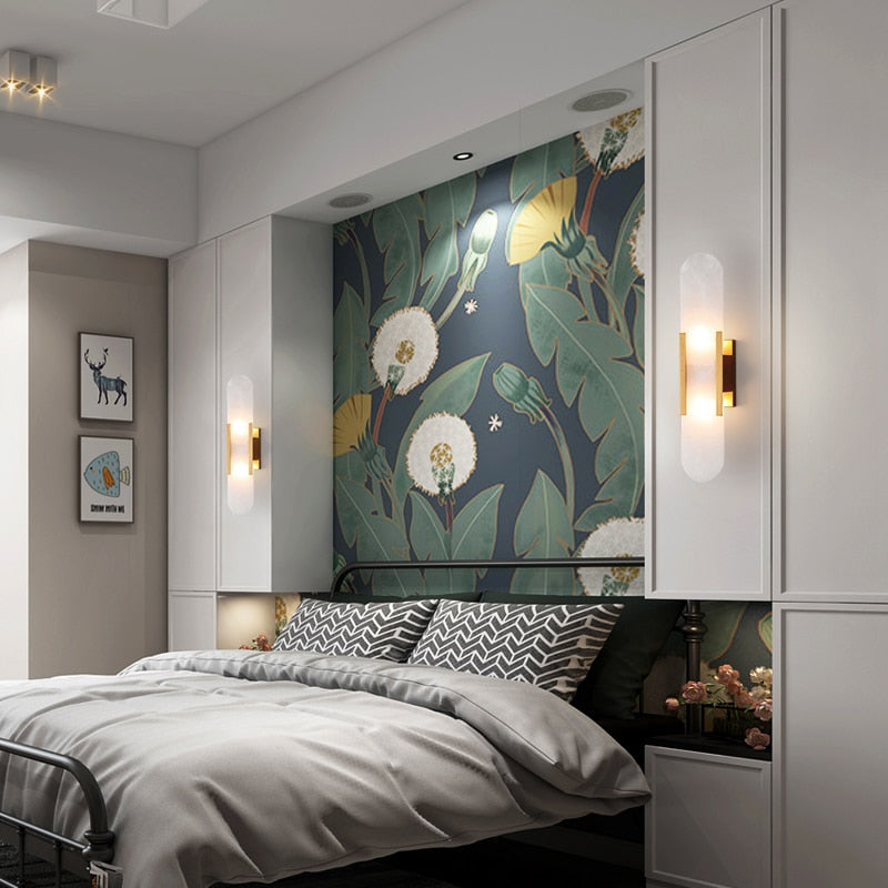 Márbilo Wandlamp – Luxe Spaans Marmer met Koperen Afwerking & Warme LED-Verlichting