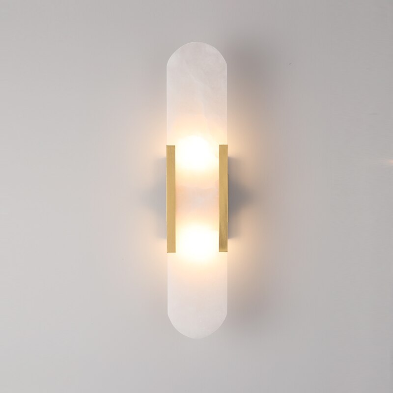 Márbilo Wandlamp – Luxe Spaans Marmer met Koperen Afwerking & Warme LED-Verlichting