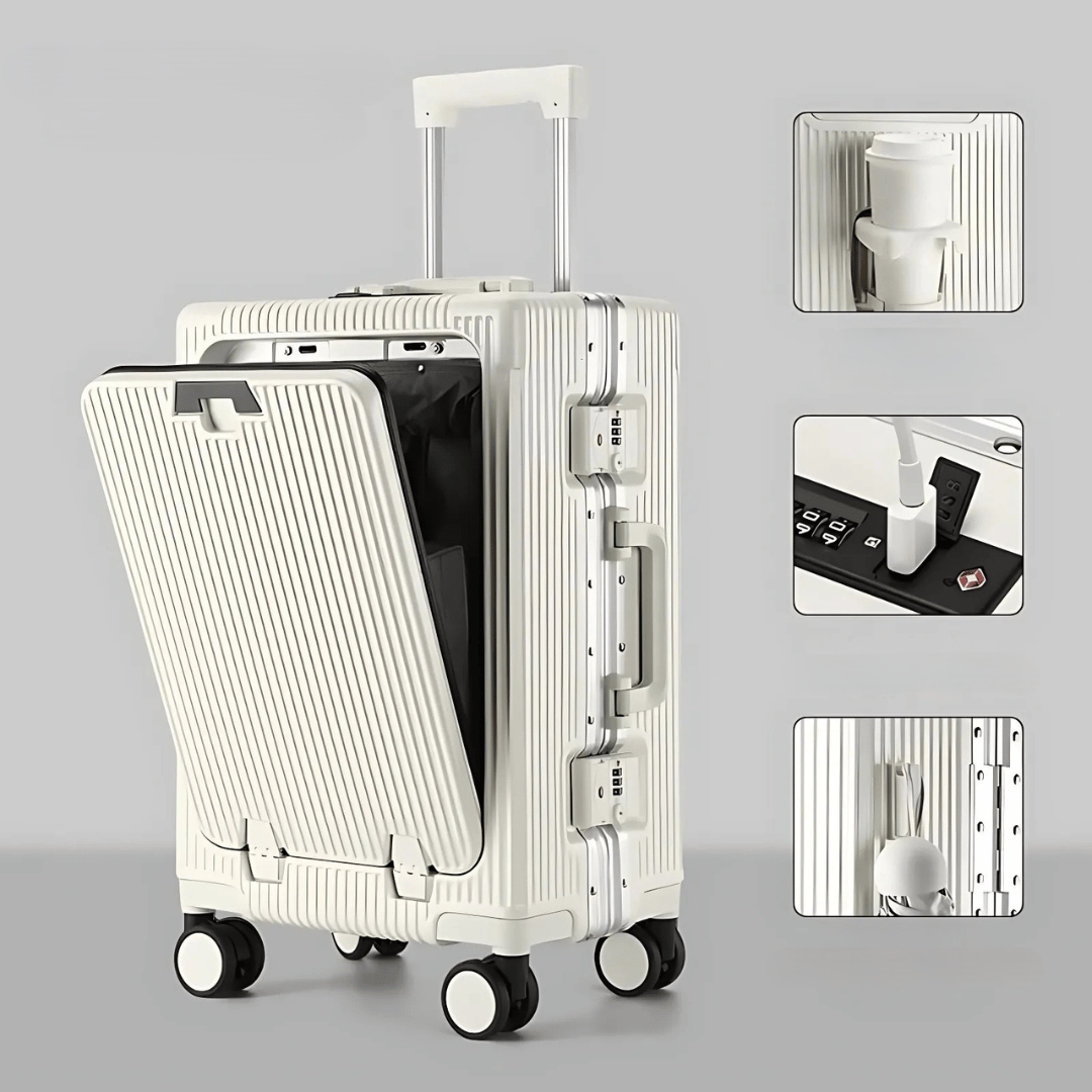 Handbagage Koffer 20 Inch met Laptopvak, TSA-slot en USB-poorten 10
