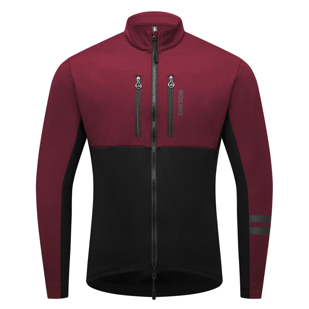 Winter Fietsjack Heren Winddicht | Thermisch & Reflecterend Met Zakken