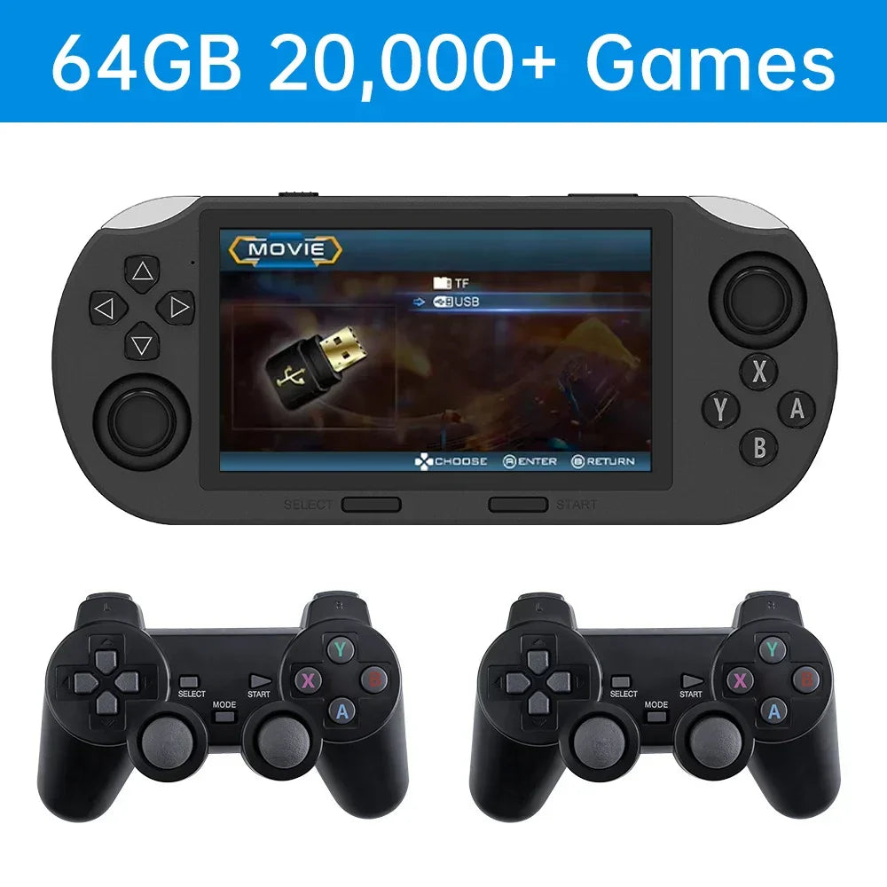 Handheld Retro Game Console – 64GB, 20.000+ Games & 2-Speler Ondersteuning