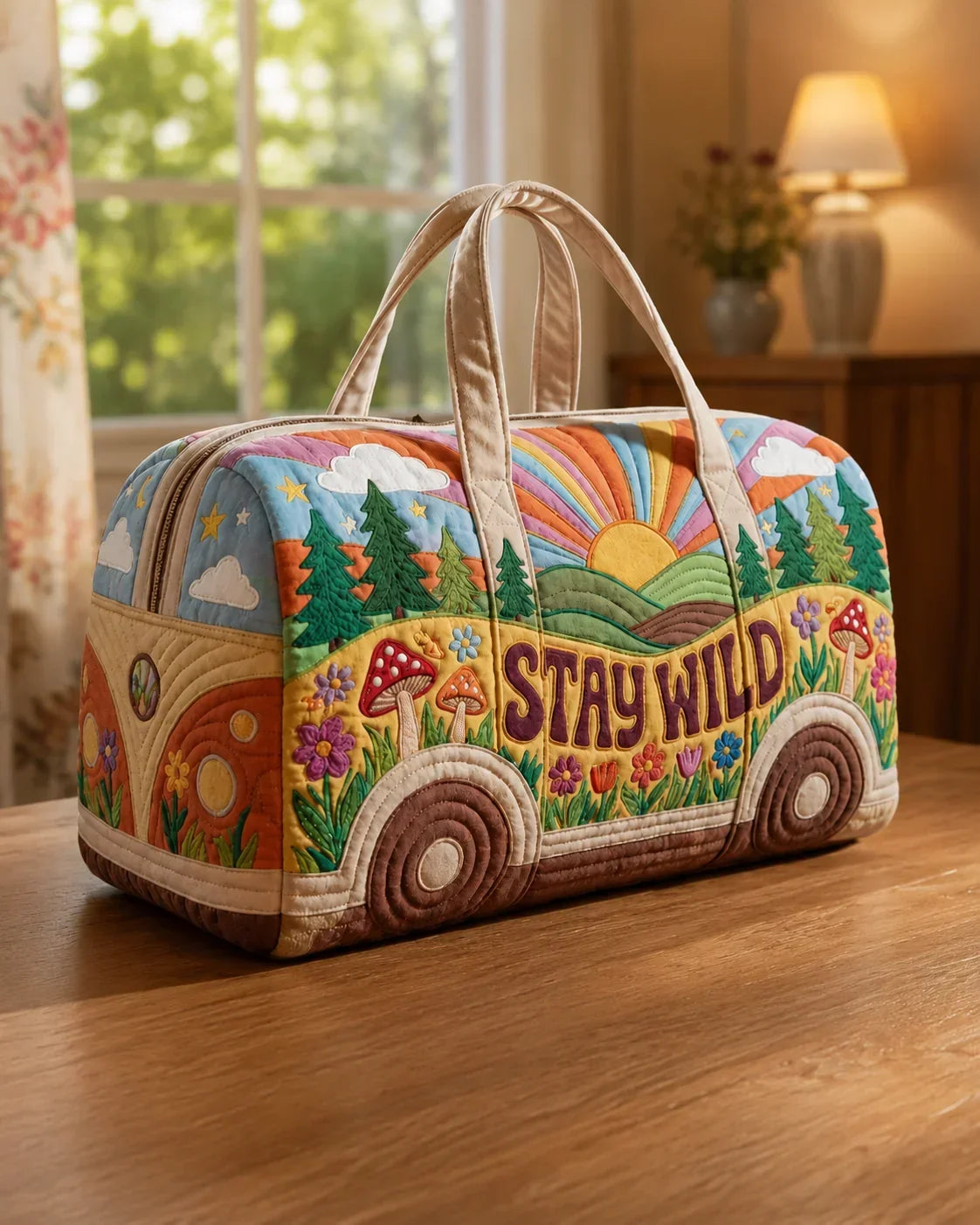 Hippie Van Quilted Duffle Bag 23
