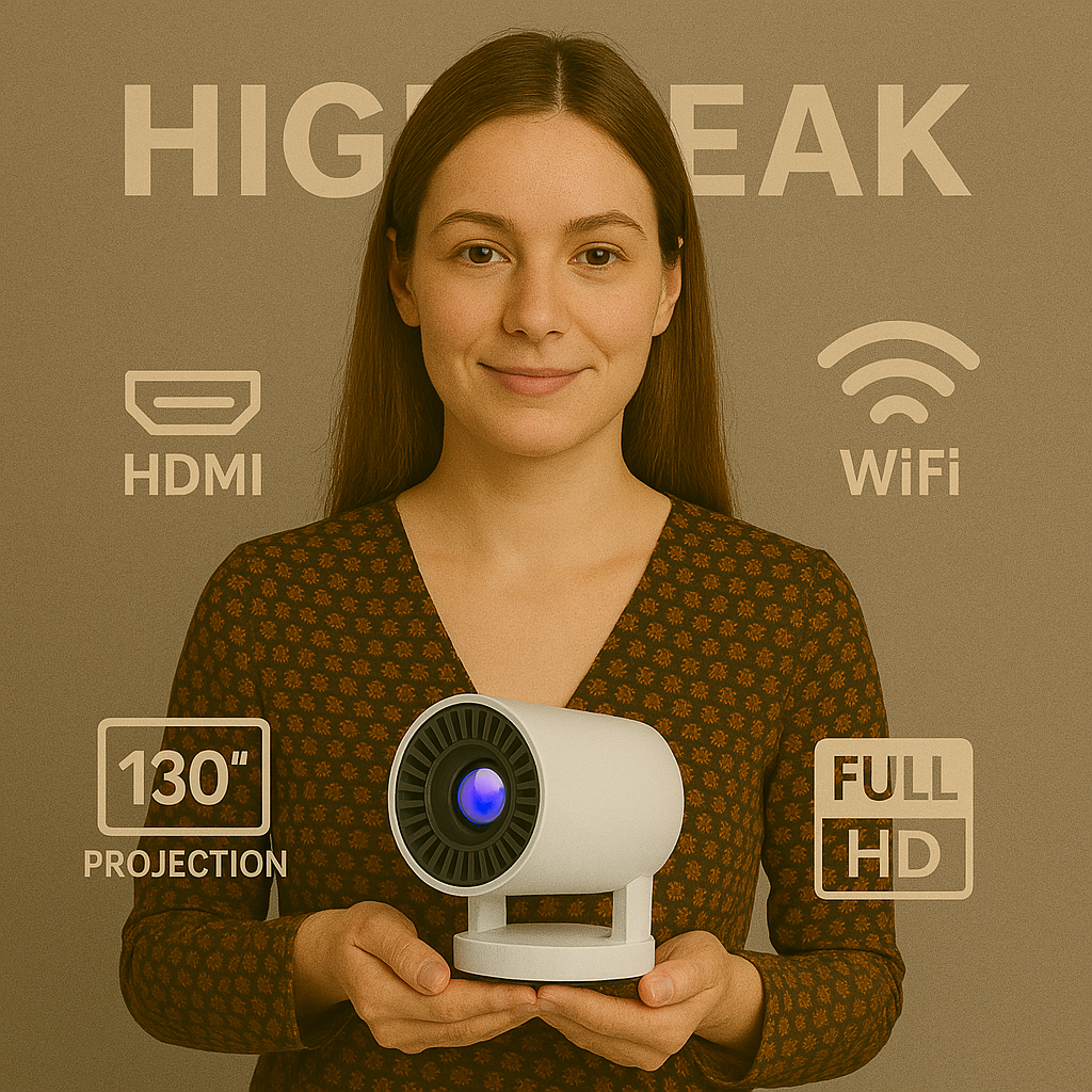 Mini Beamer – Draadloos Schermspiegelen, 1080p Ondersteuning & Ingebouwde Speaker