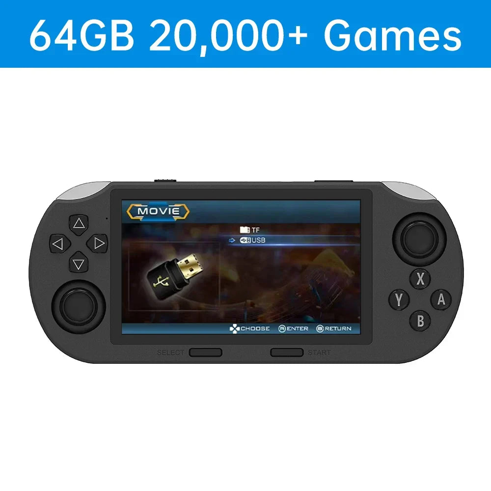 Handheld Retro Game Console – 64GB, 20.000+ Games & 2-Speler Ondersteuning