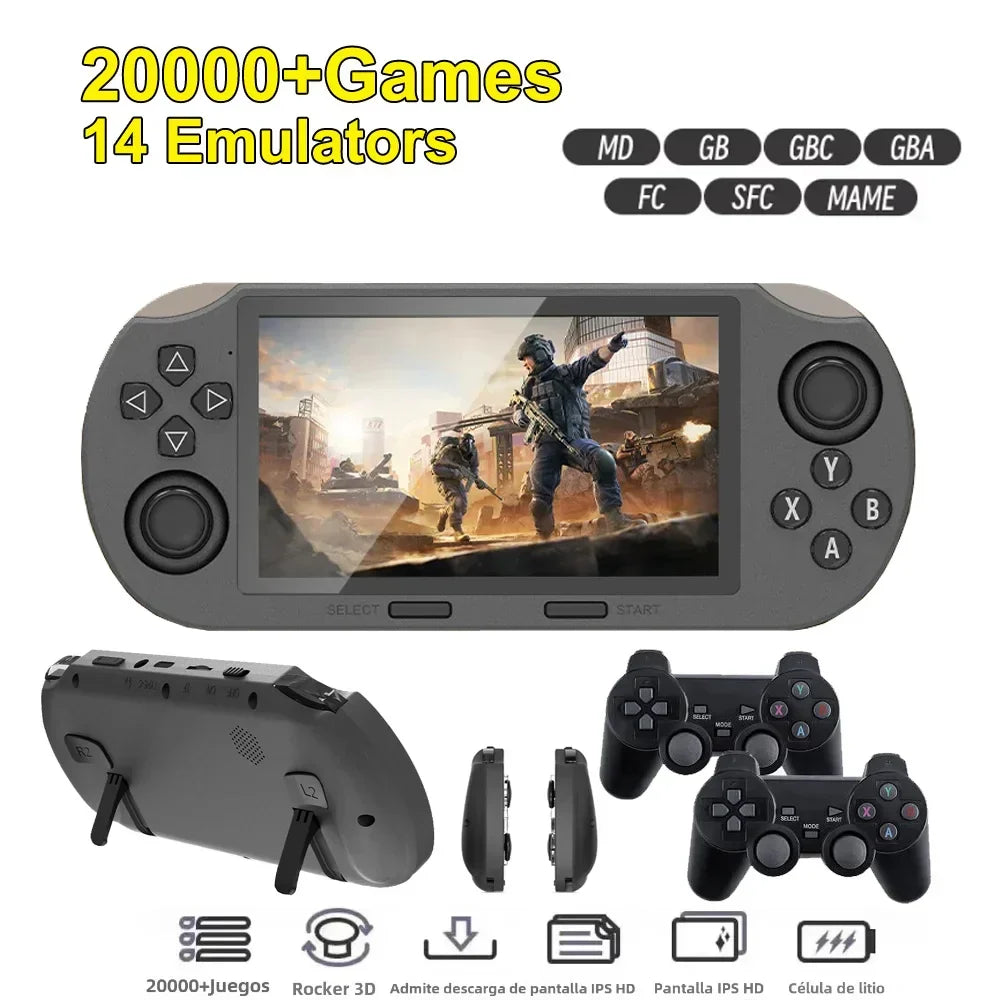 Handheld Retro Game Console – 64GB, 20.000+ Games & 2-Speler Ondersteuning