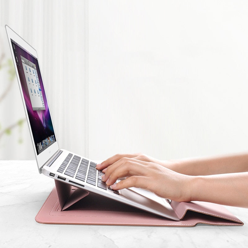 Opvouwbare Laptopstandaard & Sleeve – Ergonomisch Werkcomfort Vestragear