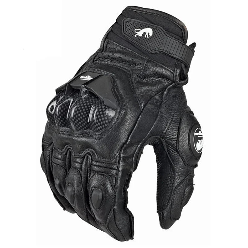 Motorhandschoenen Winter van Echt Leer voor Heren, Zwart, Ademend en Comfortabel 7