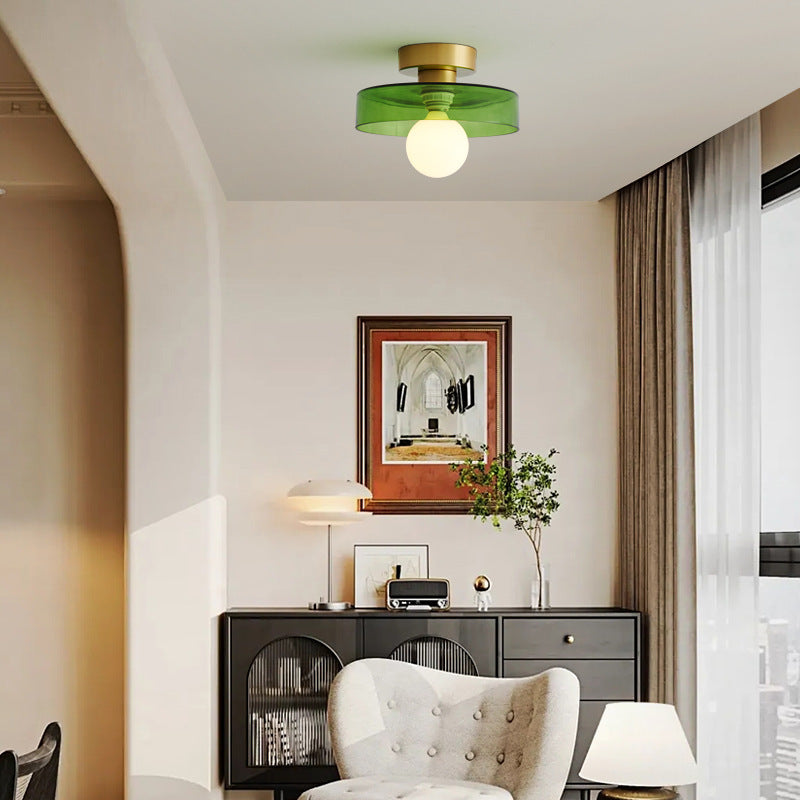 Maisoné Plafondlamp – Bauhaus Design met Glazen Kap & Luxe Messing Afwerking