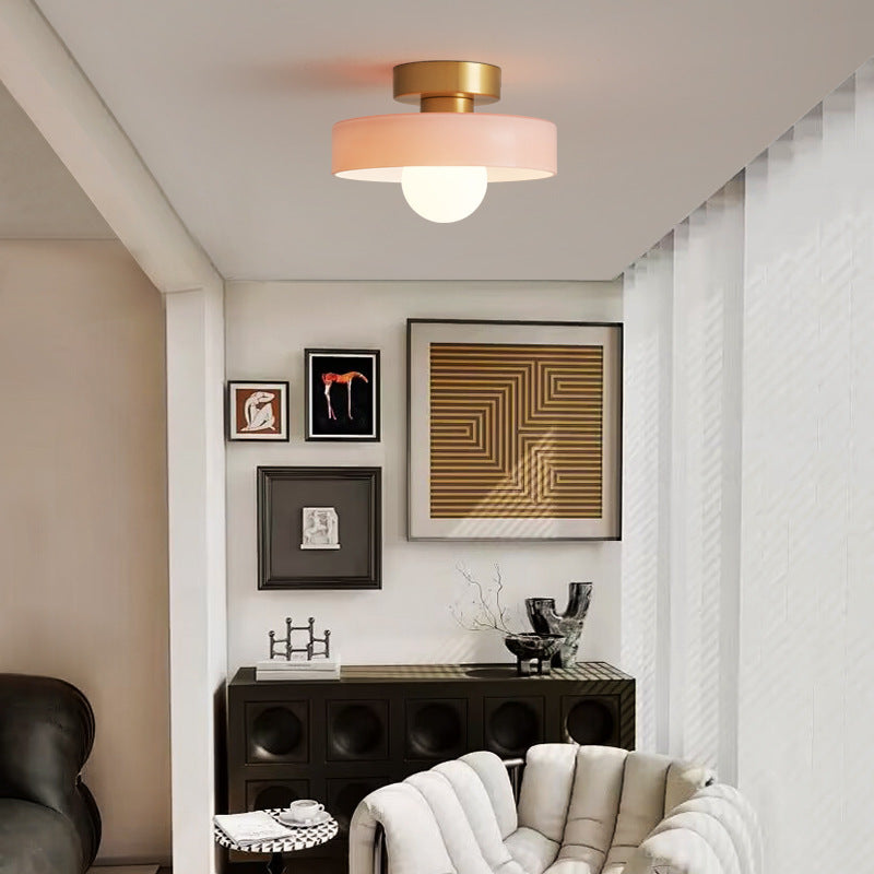 Maisoné Plafondlamp – Bauhaus Design met Glazen Kap & Luxe Messing Afwerking