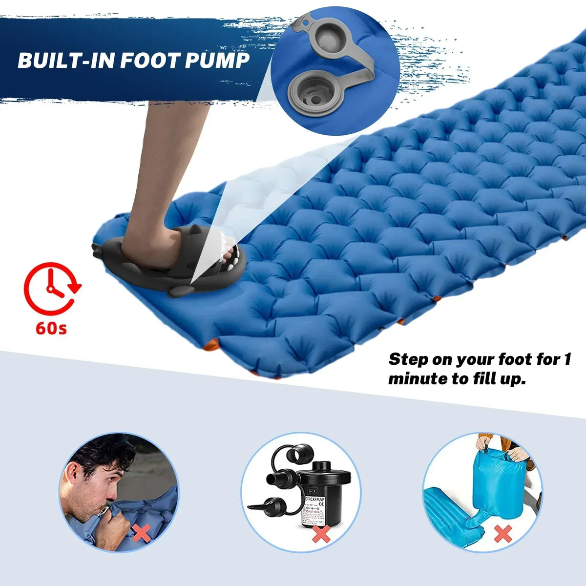Nook Luchtbed – Comfortabel Camping Luchtbed met Ingebouwde Pomp en Waterbestendig Ontwerp