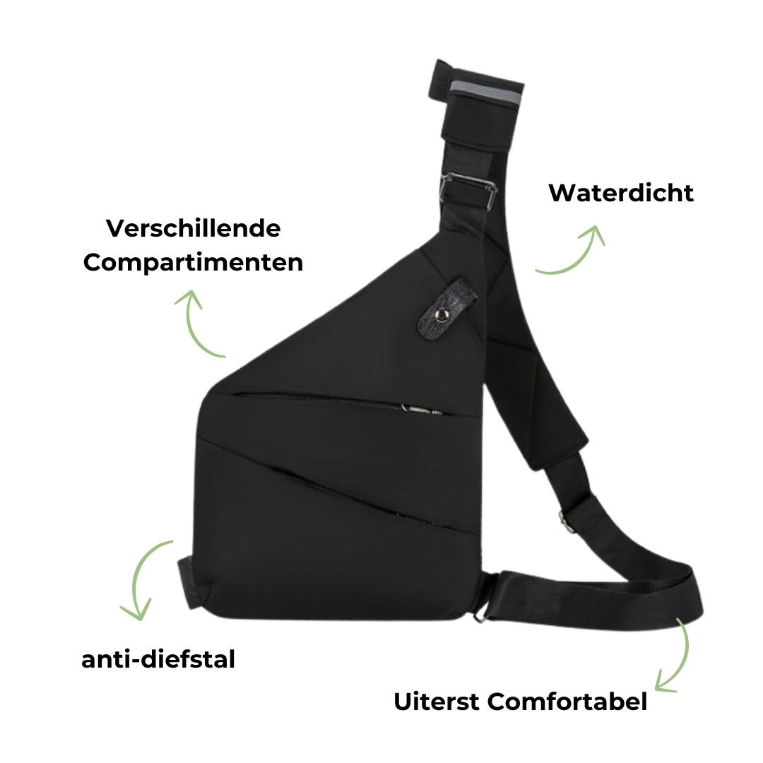 SafeCarry Schoudertas – Anti-Diefstal Crossbody Tas met Waterafstotend en Duurzaam Design