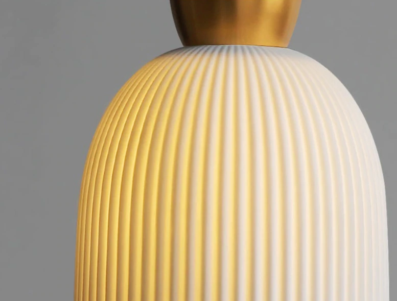 Lumivio Hanglamp – Geplooid Keramiek & Messing, Modern Design in 3 Stijlen