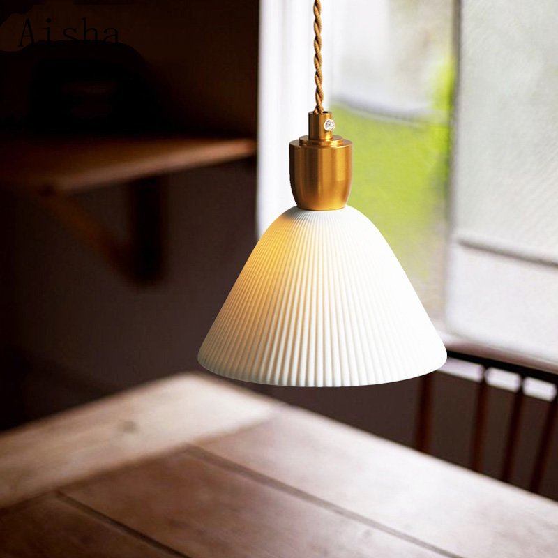 Lumivio Hanglamp – Geplooid Keramiek & Messing, Modern Design in 3 Stijlen