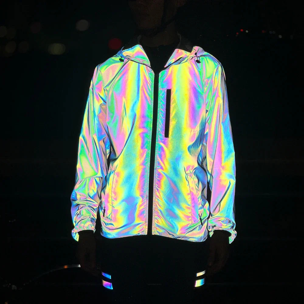 ReflectaGear Fietsjack – Reflecterend Winddicht & Waterafstotend Jack met Capuchon voor Veilig Nachtfietsen