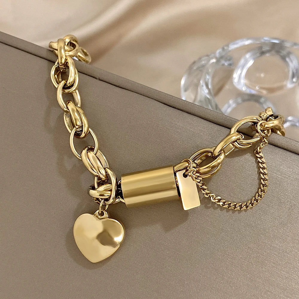 Auristé Bedelarmband – Champagnekleurig Roestvrij Staal & Hypoallergeen