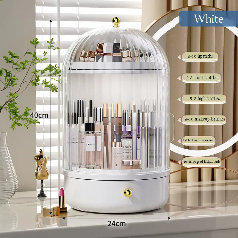 Cosmory – Make-up Organizer met Deksel & 360° Draaibaar Ontwerp