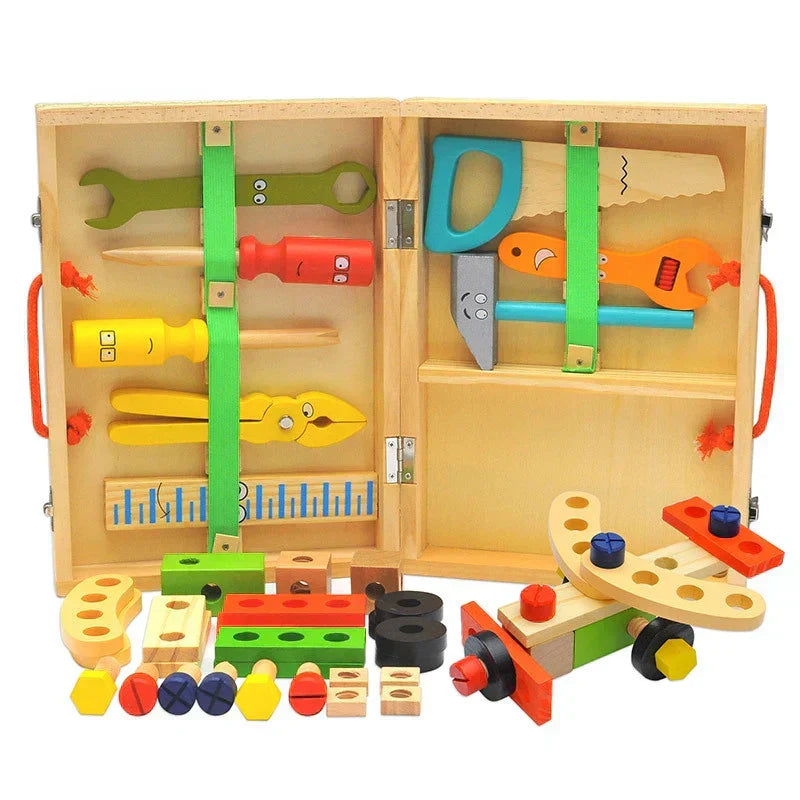 BuildBuddy Gereedschapskist – Montessori Houten Bouwspeelgoed Kinderen