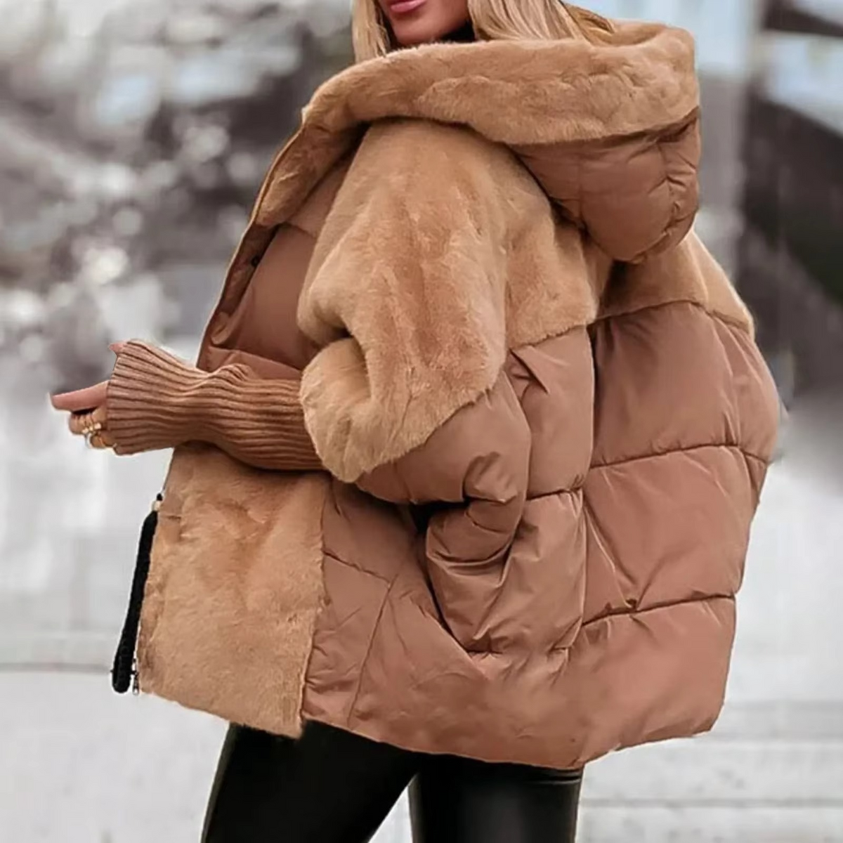 Aurelia Dames Winterjas – Warm, Comfortabel & Tijdloos Effen Ontwerp
